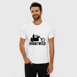 Футболка slim-fit Born to be wild, цвет: белый — фото 2