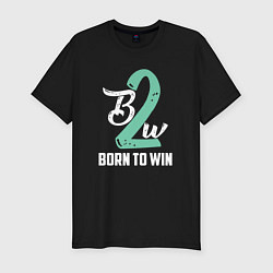 Футболка slim-fit Born to win, цвет: черный