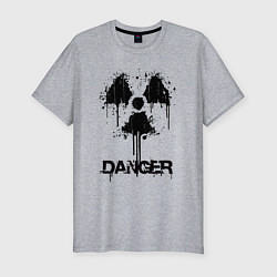 Футболка slim-fit Danger radiation symbol, цвет: меланж