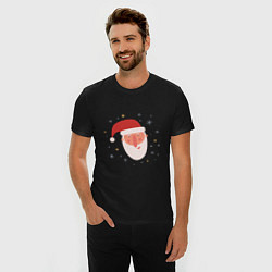 Футболка slim-fit Голова Деда Мороза, цвет: черный — фото 2