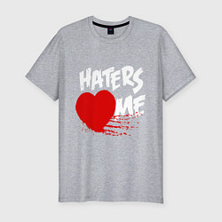 Футболка slim-fit Haters love me, цвет: меланж