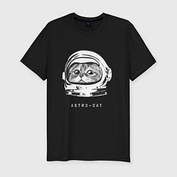 Футболка slim-fit Астро кот, цвет: черный