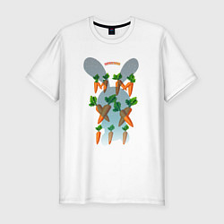 Футболка slim-fit Кролик римский год, цвет: белый