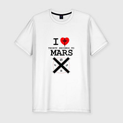 Футболка slim-fit I love thirty seconds to mars, цвет: белый