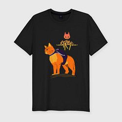 Футболка slim-fit Stray - cat logo, цвет: черный
