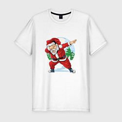 Футболка slim-fit Dabbing Santa day, цвет: белый