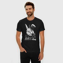 Футболка slim-fit Заяц король, цвет: черный — фото 2