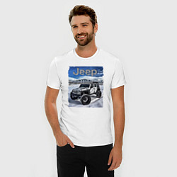 Футболка slim-fit Chrysler Jeep Wrangler в зимних горах, цвет: белый — фото 2