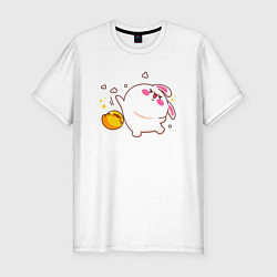 Мужская slim-футболка Зайчик и цыпленок