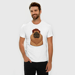 Футболка slim-fit Капибара гигачад с шевелюрой, цвет: белый — фото 2
