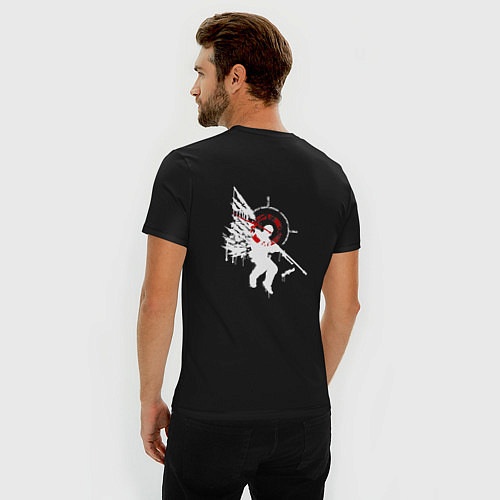Мужская slim-футболка CS:GO - Graffiti Angel of Death / Черный – фото 4