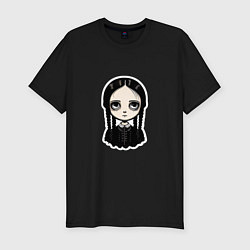 Футболка slim-fit Уэнсдей, Семейка Аддамс в стиле Бёртона, цвет: черный
