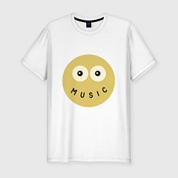 Футболка slim-fit Music smile, цвет: белый