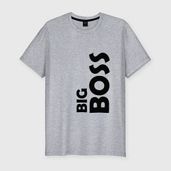 Футболка slim-fit BIG BOSS - темная, цвет: меланж