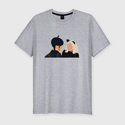 Футболка slim-fit Уэнздей и подруга кошки, цвет: меланж
