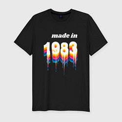 Футболка slim-fit Made in 1983 liquid art, цвет: черный