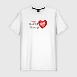 Мужская slim-футболка Твое сердце брилиант