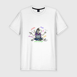 Футболка slim-fit Злой айтишник, цвет: белый