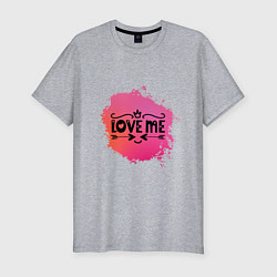 Футболка slim-fit Love me дудл, цвет: меланж