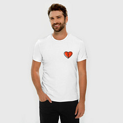 Футболка slim-fit Расколотое сердце - мини, цвет: белый — фото 2