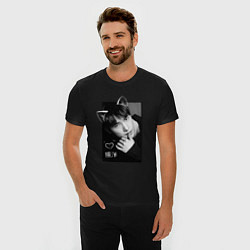 Футболка slim-fit Котик Ян Ян, цвет: черный — фото 2