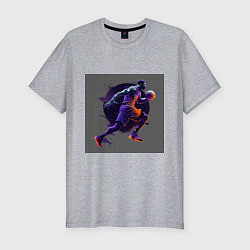 Футболка slim-fit Игра в баскетбол, цвет: меланж