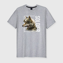 Футболка slim-fit Wolf soldier, цвет: меланж