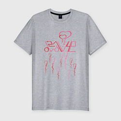 Футболка slim-fit Леттеринг 02 14 love, цвет: меланж