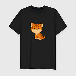 Футболка slim-fit Рыжий котенок, цвет: черный