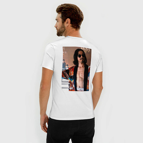 Мужская slim-футболка Алиса в Пограничье- Шляпник / Белый – фото 4