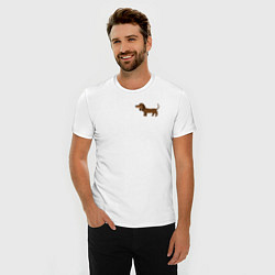 Футболка slim-fit Мультяшная такса, цвет: белый — фото 2