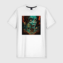 Футболка slim-fit Horror house, цвет: белый