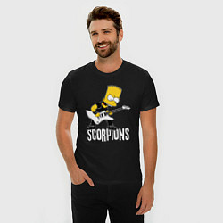 Футболка slim-fit Scorpions Барт Симпсон рокер, цвет: черный — фото 2