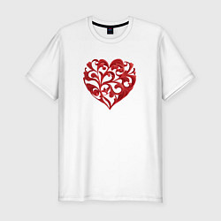 Футболка slim-fit Twisted heart, цвет: белый