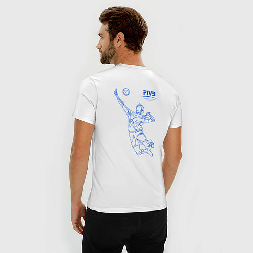 Мужская slim-футболка FIVB / Белый – фото 4