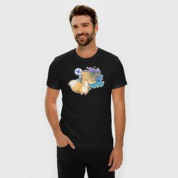 Футболка slim-fit Милая лисичка устала, цвет: черный — фото 2