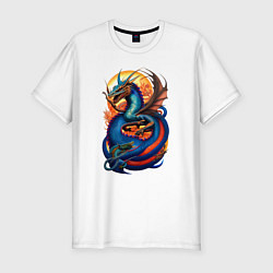 Футболка slim-fit Japanese dragon - irezumi, цвет: белый
