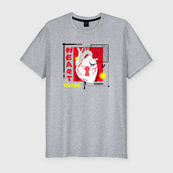 Мужская slim-футболка Heart inscription