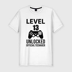 Футболка slim-fit Level 13 unlocked, цвет: белый