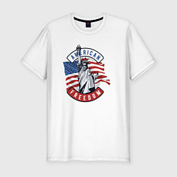 Футболка slim-fit American freedom, цвет: белый