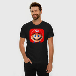 Футболка slim-fit Марио лого, цвет: черный — фото 2