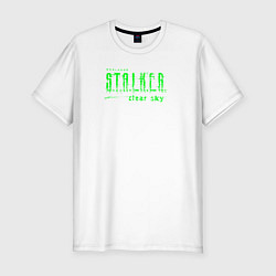 Футболка slim-fit Stalker clear sky radiation text, цвет: белый