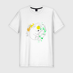 Мужская slim-футболка Лемур: so much wow