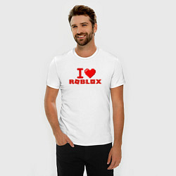 Футболка slim-fit I love Roblox, цвет: белый — фото 2