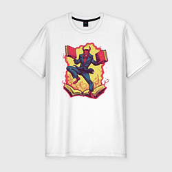 Футболка slim-fit Злодей танцует с книгами, цвет: белый