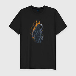 Футболка slim-fit Burning astronaut, цвет: черный