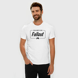 Футболка slim-fit Fallout gaming champion: рамка с лого и джойстиком, цвет: белый — фото 2