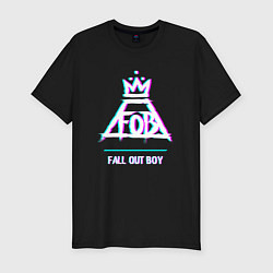 Футболка slim-fit Fall Out Boy glitch rock, цвет: черный