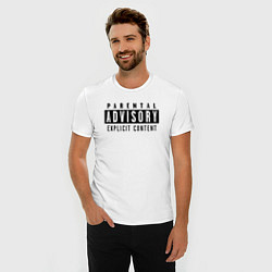 Футболка slim-fit Parental advisory, цвет: белый — фото 2