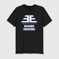 Футболка slim-fit Imagine Dragons glitch rock, цвет: черный